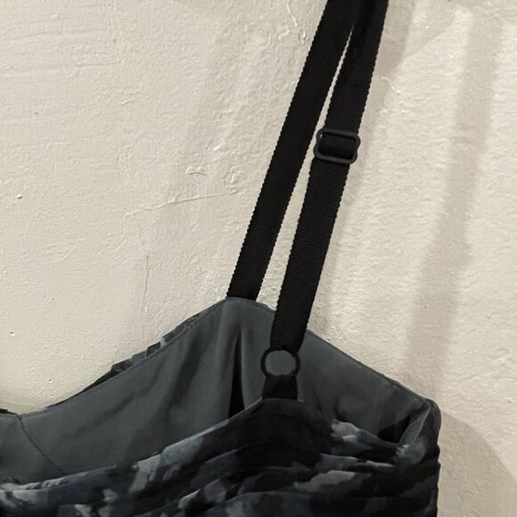 BCBGMaxAzria Silk Camo Mini Dress Size XXS Blue Tulle Pockets Winter Formal - Picture 12 of 16